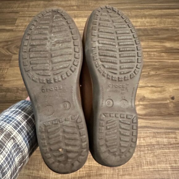 Crocs Silver Fox Mary Jane Brown Sz 9 - Picture 6 of 7